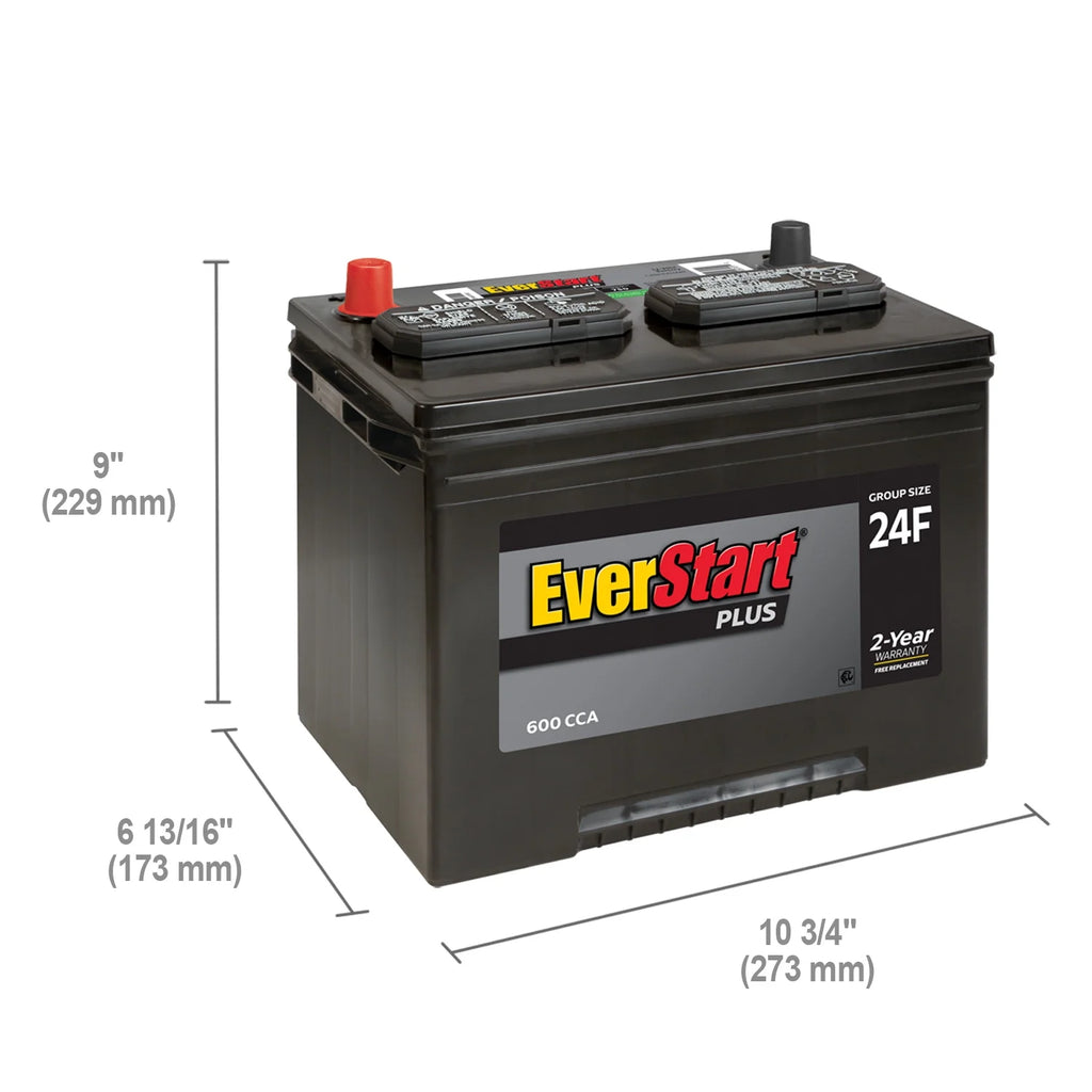 Lead Acid Automotive Battery Group Size 24F 12 Volt 600 CCA F81796
