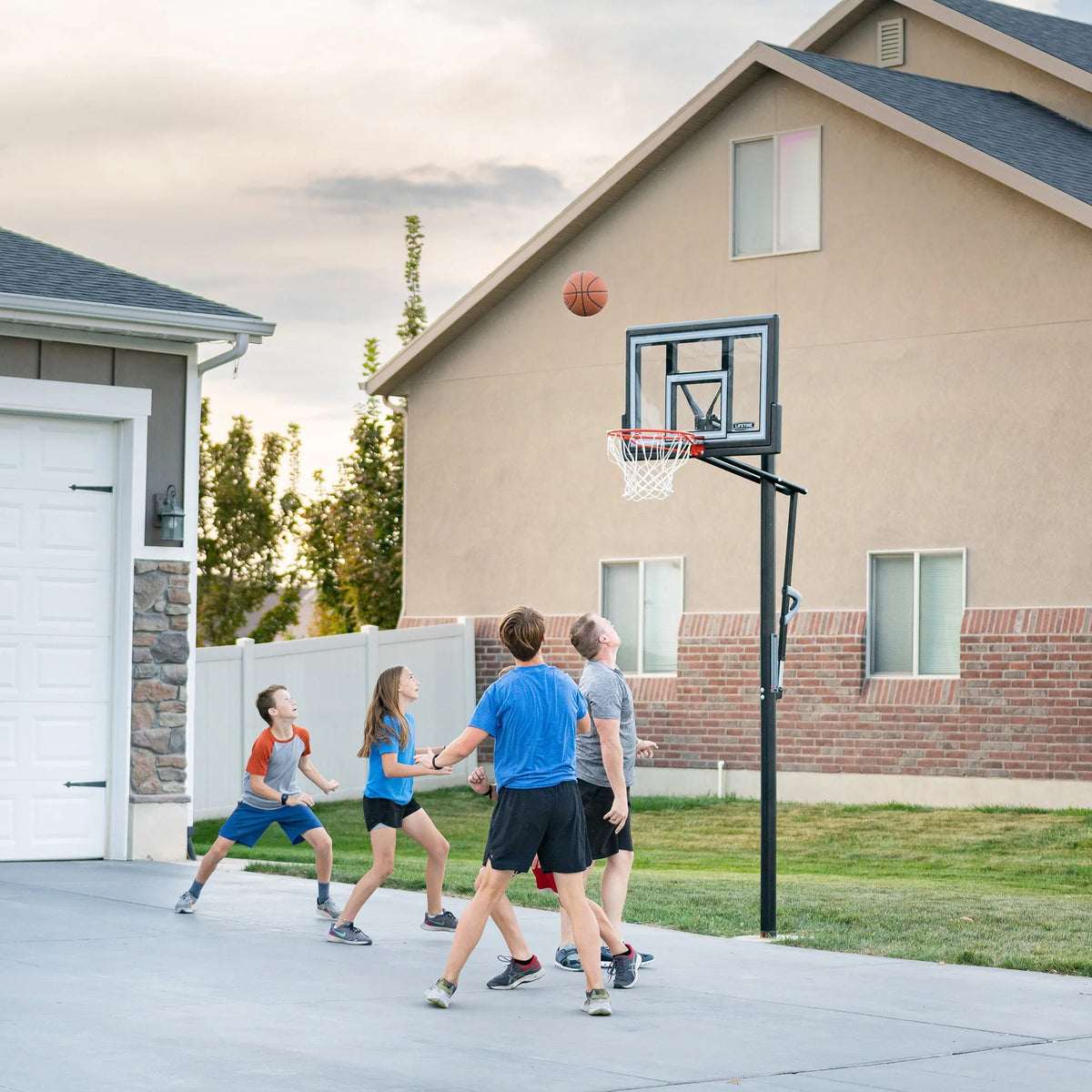 Adjustable Inground Basketball Hoop 50 inch Polycarbonate A749657