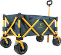 Collapsible Wagon Cart Heavy Duty with Big Wheels Dark Green Yellow XL T894