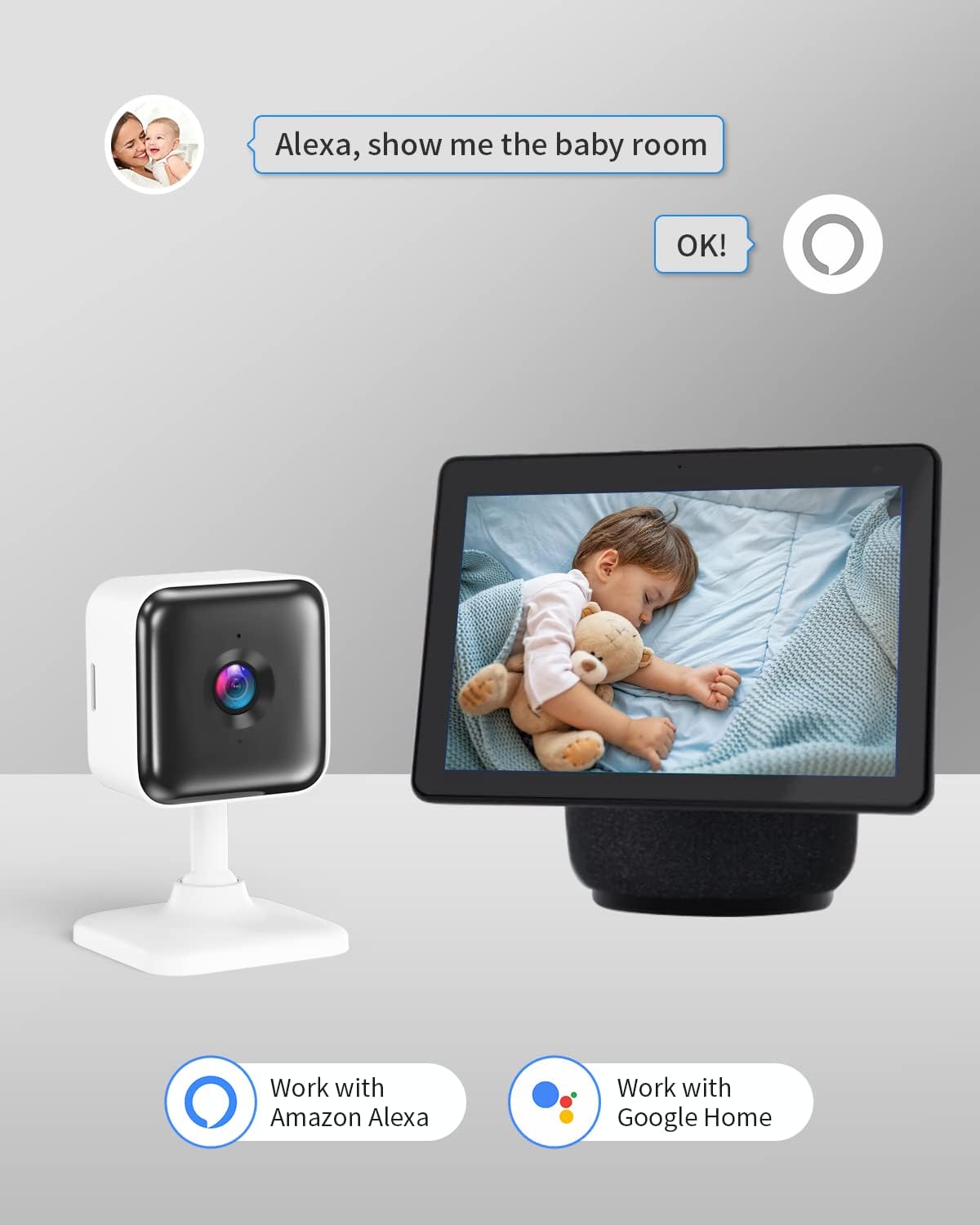 1080P Wi-Fi Security Camera with Night Vision, 2-Way Audio, 2 Pack L151266