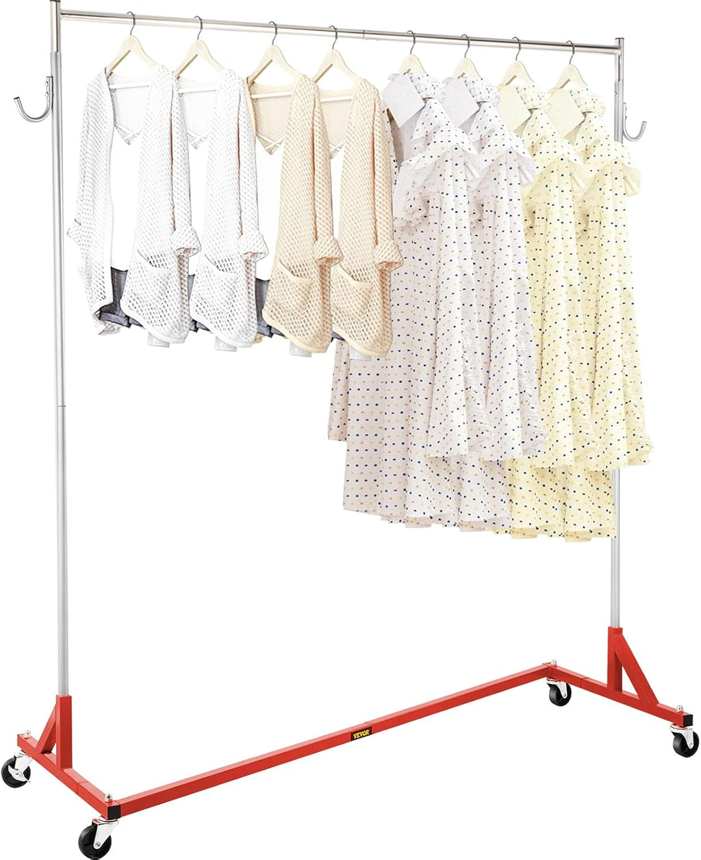 Height Adjustable Rolling Steel Garment Rack E946997