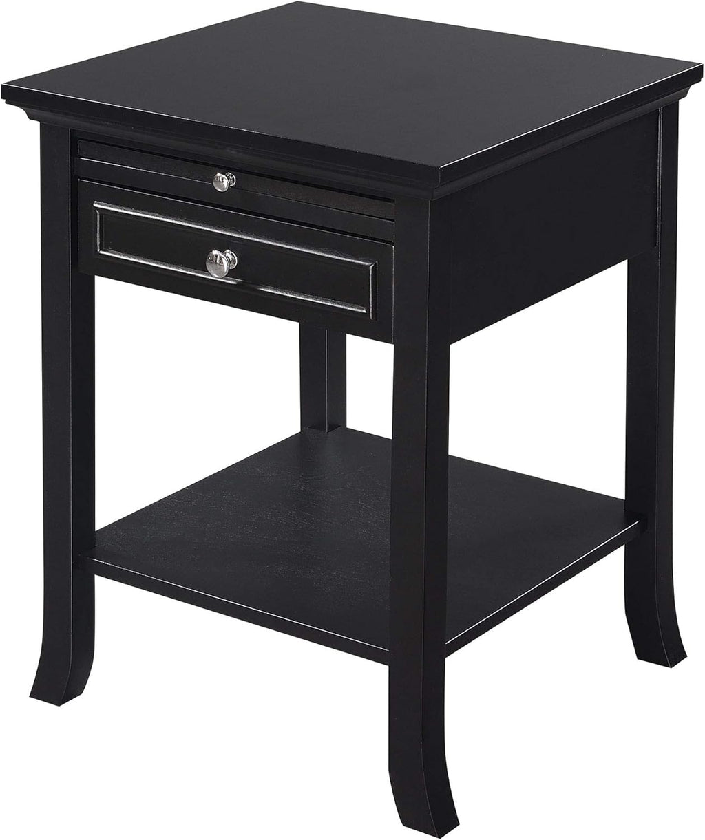 Black End Table with Drawer and Slide O5411