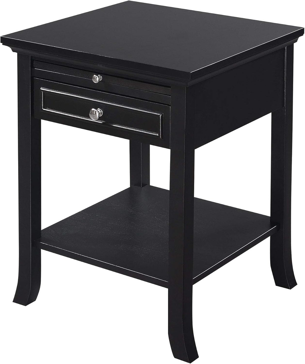 Black End Table with Drawer and Slide O5411