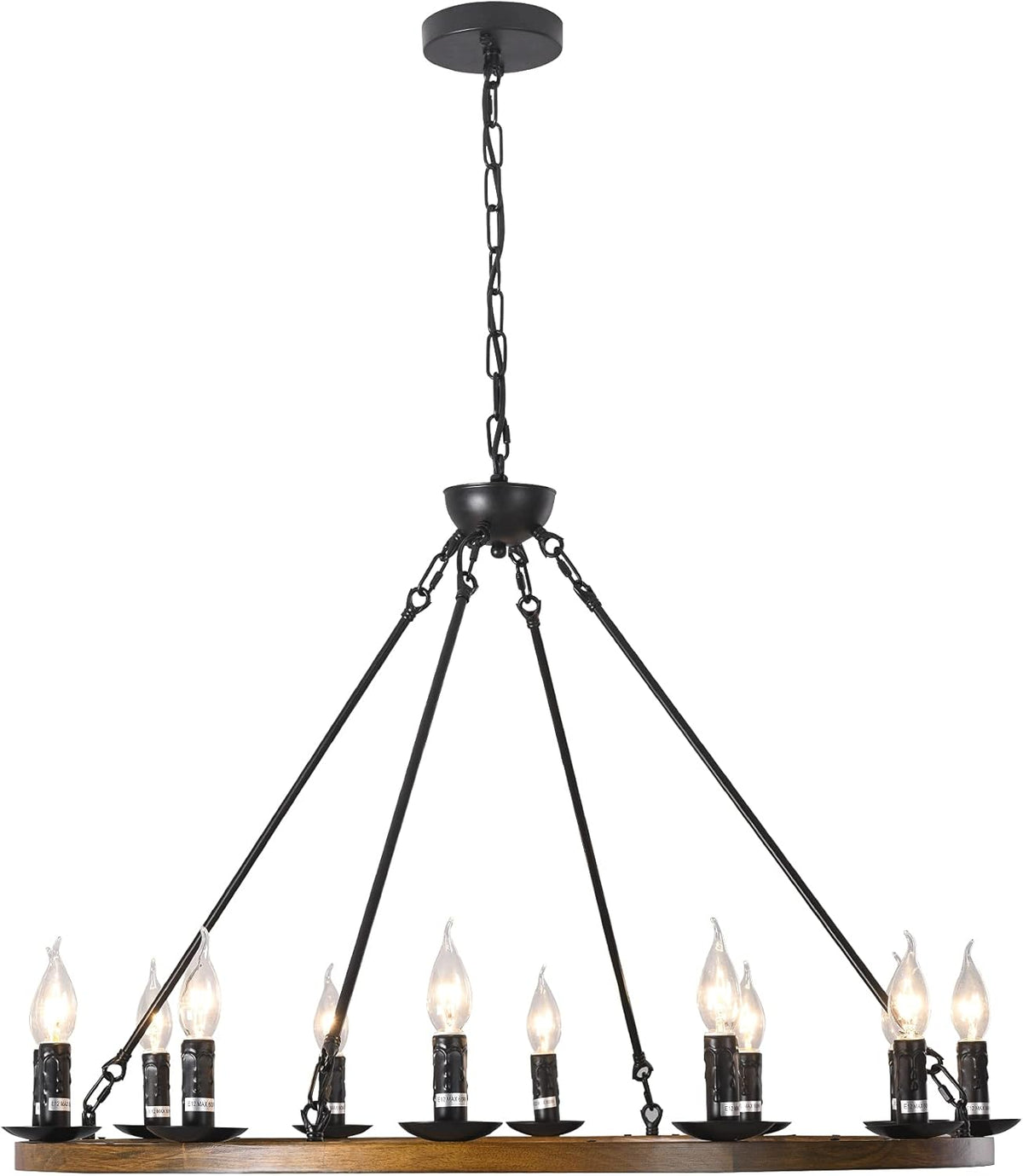12-Lights Wagon Wheel Chandelier A633588