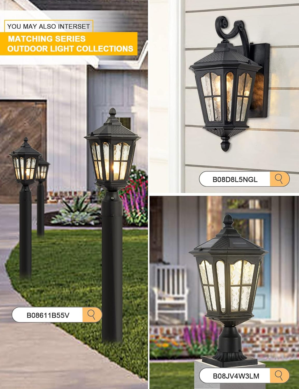 Solar Lamp Post Light with 3-Inch Pier Mount Base, Die Cast Aluminum, 20.5''H, Matte Black Q7999