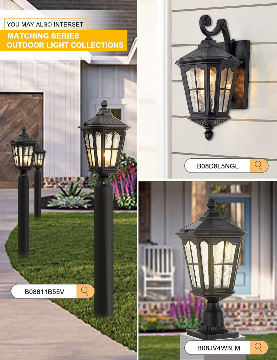 Solar Lamp Post Light with 3-Inch Pier Mount Base, Die Cast Aluminum, 20.5''H, Matte Black Q7999