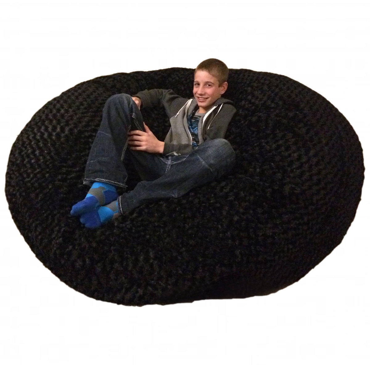 Teal Black Microfiber Memory Foam Bean Bag Z8425