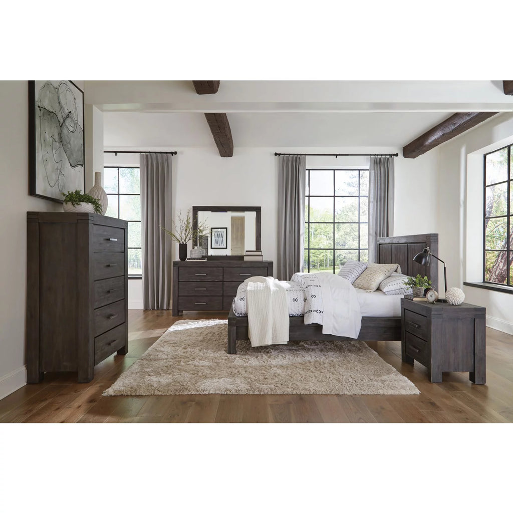 Solid Wood Queen Panel Platform Bed R439470