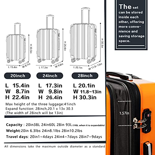 Expandable PC+ABS Spinner Luggage 20in 24in 28in V240