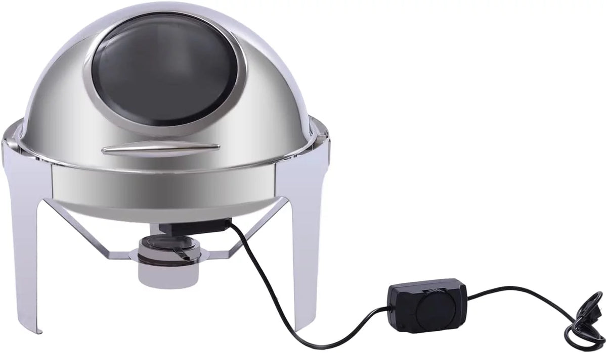 6L Stainless Steel Round Chafing Dish with Glass Lid M2974