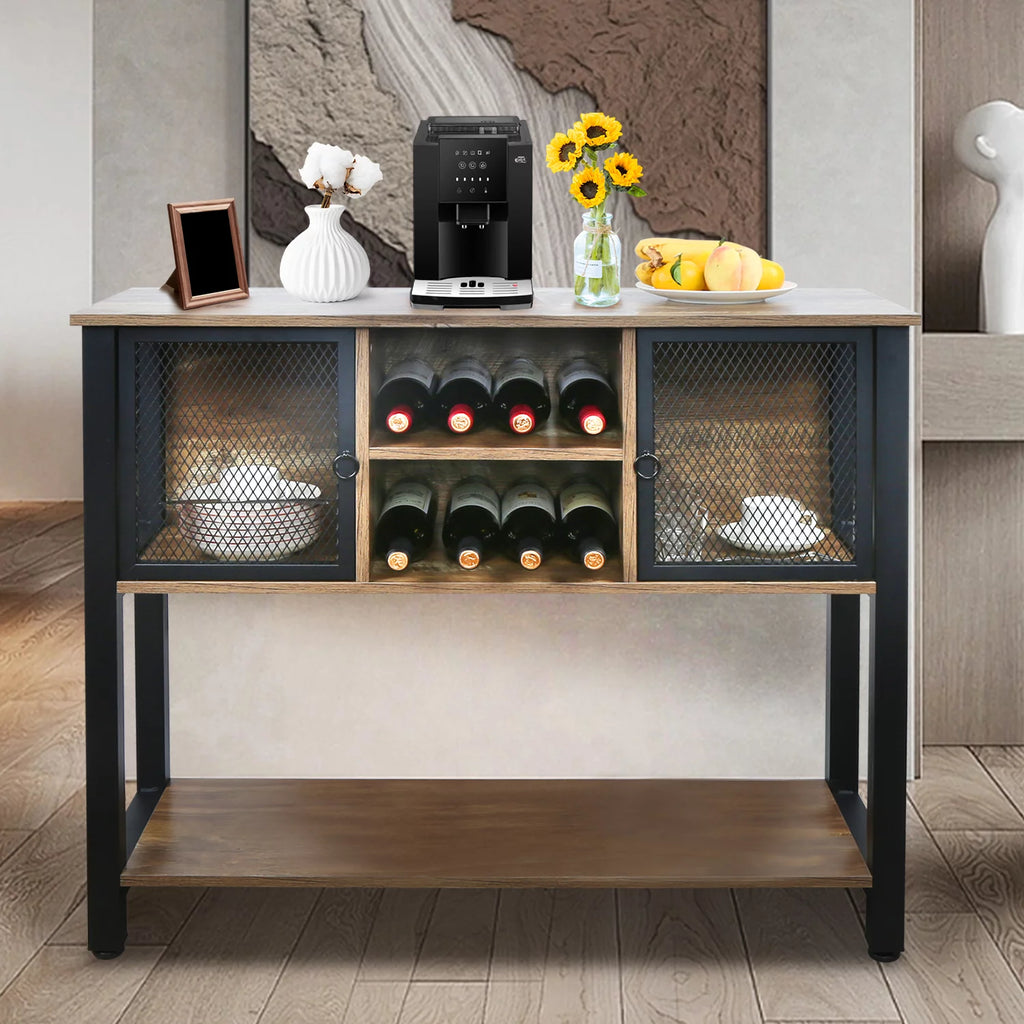 Brown Buffet Sideboard with Storage Shelves R119