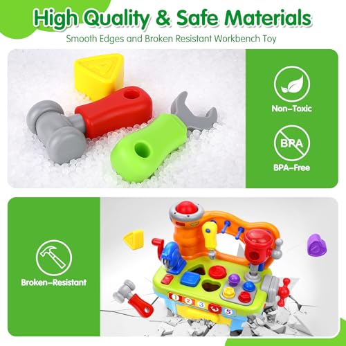 Musical Toddler Tool Bench with Sound Lights Effect L222309