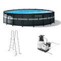 18Ft x 52In Round Above Ground Swimming Pool Set with Pump Q513105