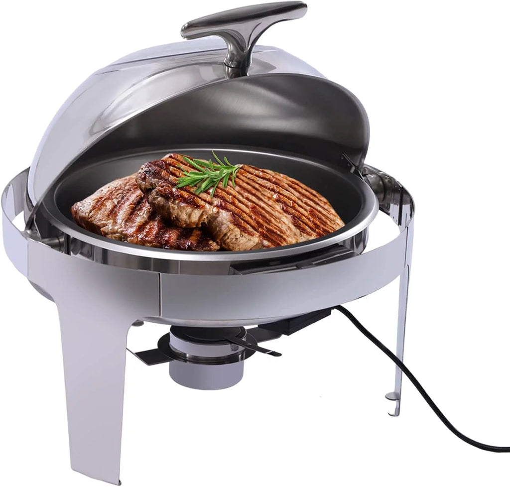6L Stainless Steel Round Chafing Dish with Glass Lid M2974