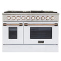 48 In. 6.7 cu ft. Natural Gas Range with White Door and Gold Accents W21647