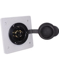 20A 125/250 Volt Flush Mounting Locking Wall Receptacle Outlet, Black Industrial Grade E6426