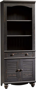 Antiqued White Bookcase With Doors X1475