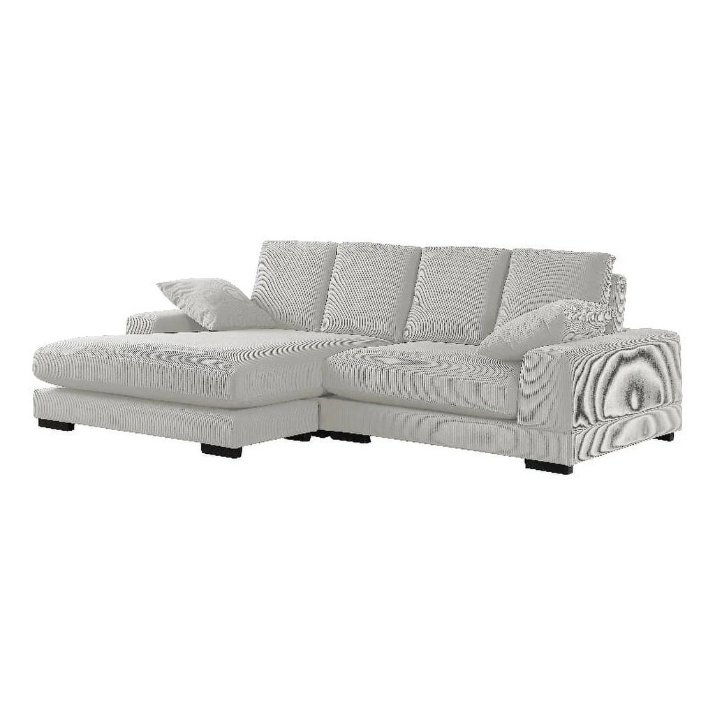 Cream Corduroy Convertible Sofa R53836