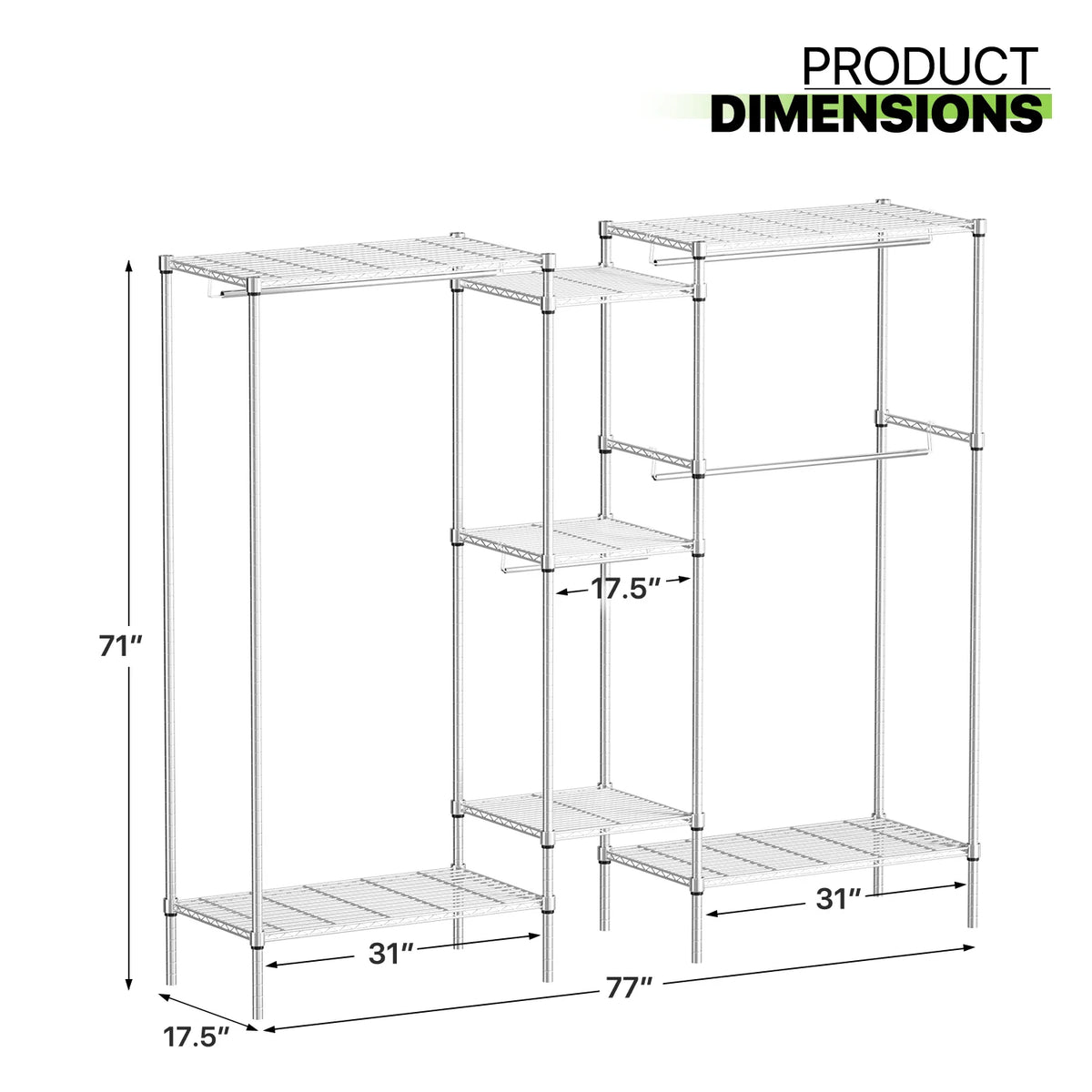 Carbon Steel Heavy Duty Garment Rack T35686
