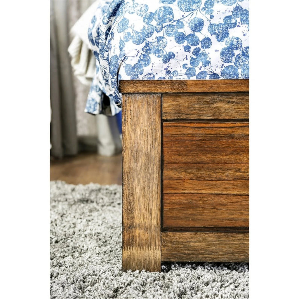 Oak Queen Solid Wood Platform Storage Bed F469