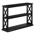 Black Wood Console Table with Shelves I5472