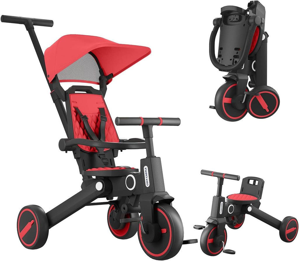 Blue Foldable Toddler Tricycle with Canopy C9900