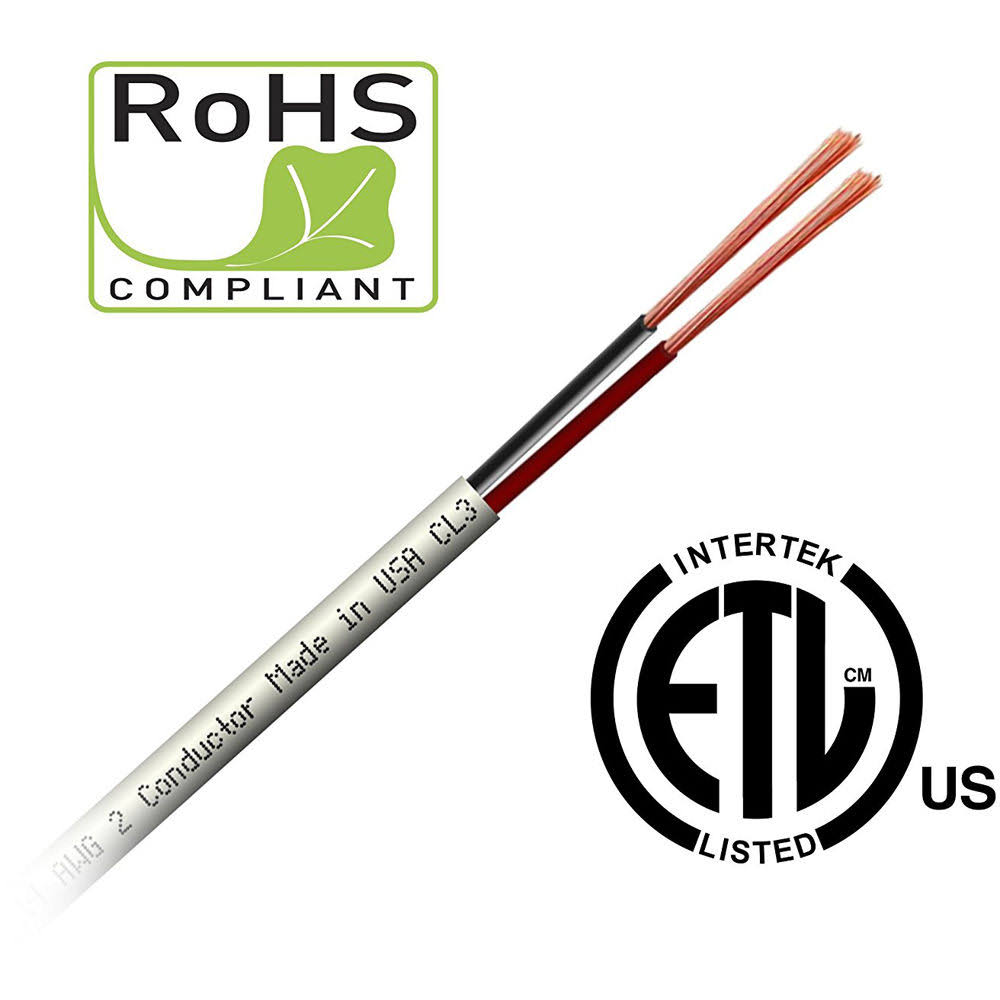 2-Conductor Pure Copper Cable 16 Gauge 500 ft E588