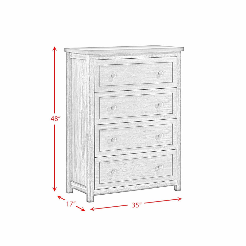 Gray 4-Drawer Wood Chest F77123
