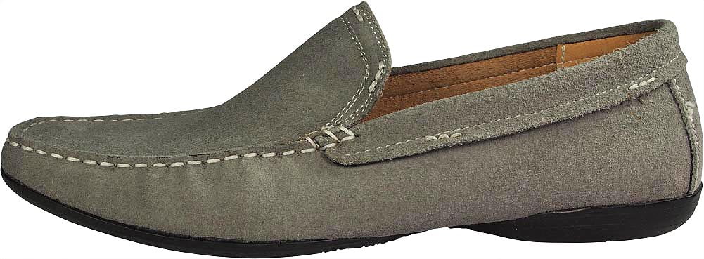Leather Slip on Loafers Grey M5105