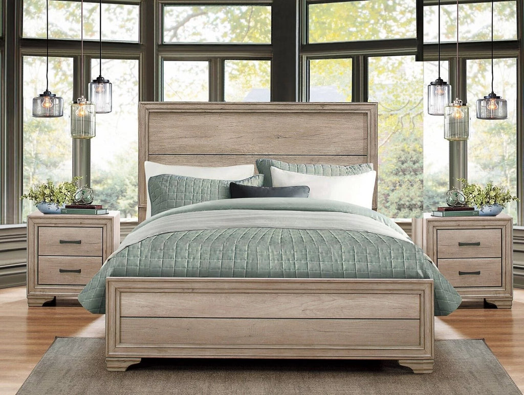 3pc California King Size Bed and Two Nightstands Bedroom Set P1947