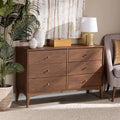 Ash Walnut Finished Wood 6-Drawer Dresser S620793