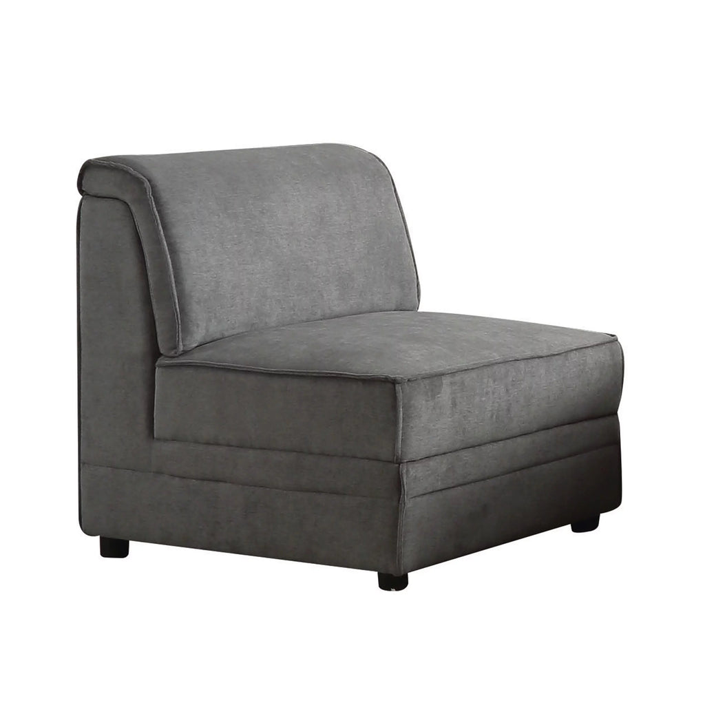 Gray Velvet Sectional Set N643