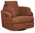 Orange Swivel Glider Rocker Recliner with 2 Bolster Pillows B674681