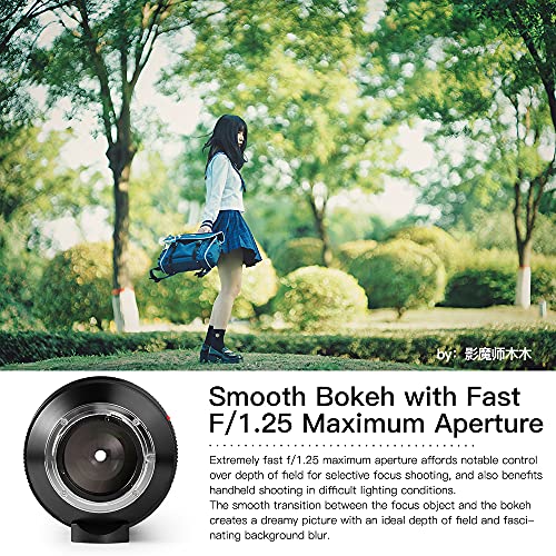 90mm f1.25 Manual Focus Mirrorless Camera Lens Black N69957