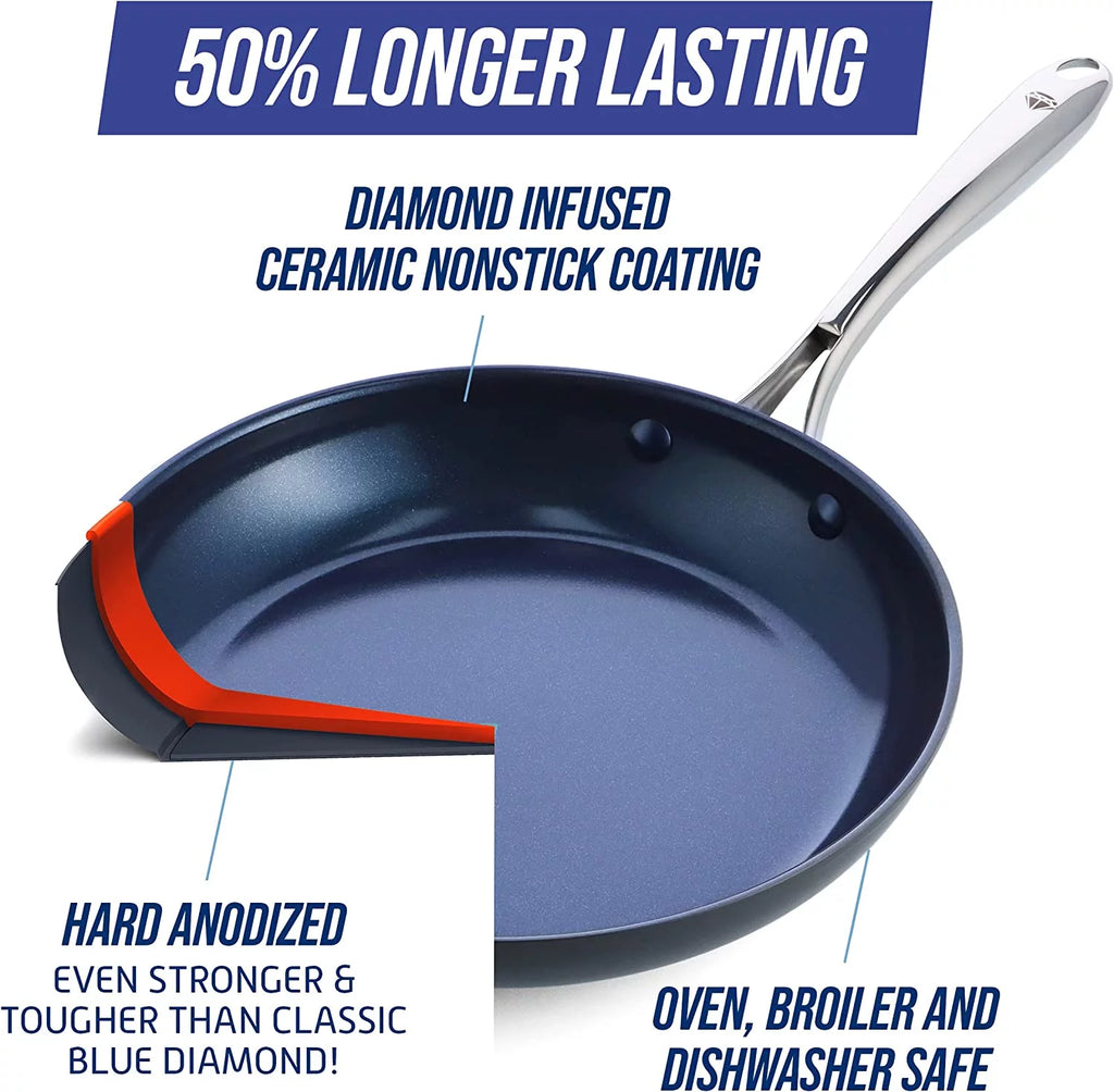 Blue Diamond Hard Anodized Ceramic Nonstick 10-Piece Cookware Set Y4716