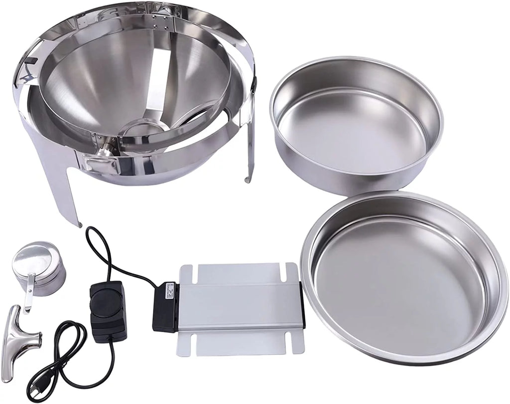 6L Stainless Steel Round Chafing Dish with Glass Lid M2974