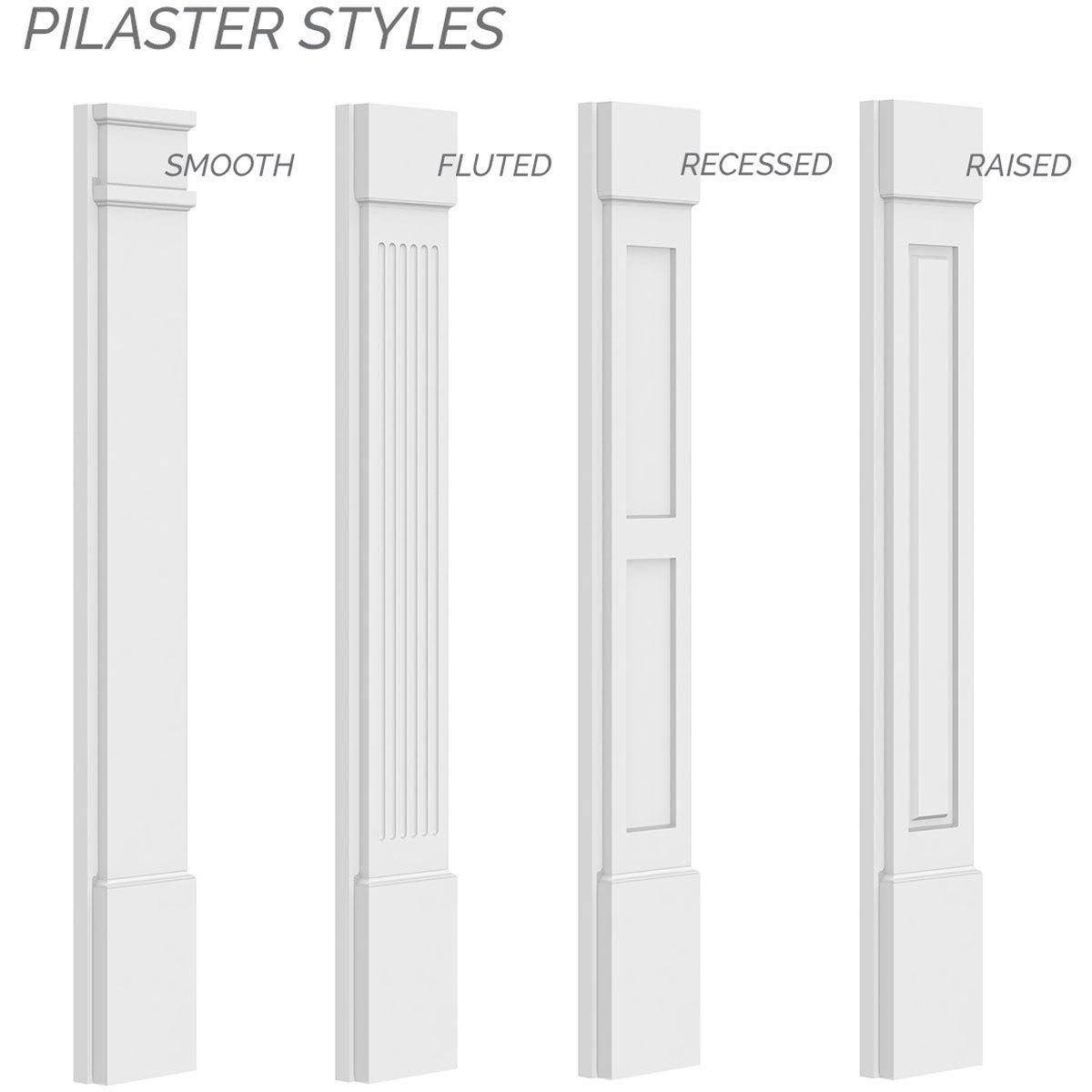 Flat Panel PVC Pilaster with Capital & Base (Pair) O87415