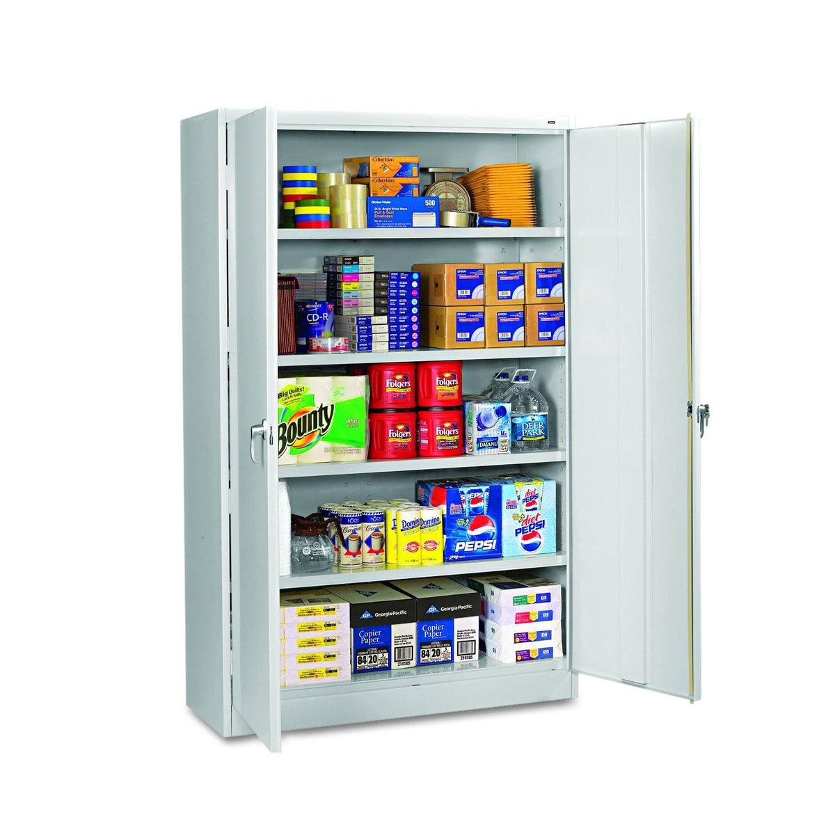 Light Gray 5 Shelf 2 Door Steel Storage Cabinet G8217