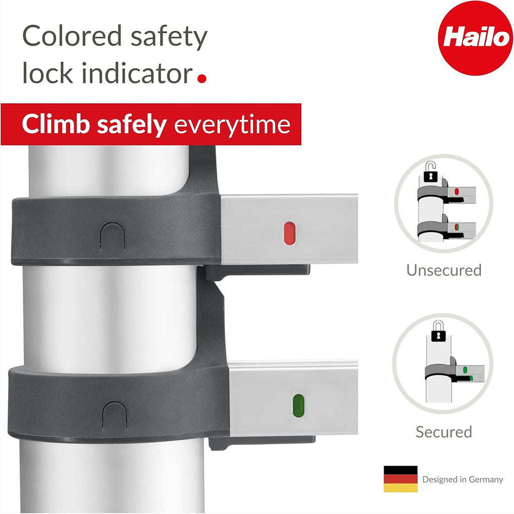 Aluminum Telescopic Safety Ladder 11 Rungs Height Adjustable G438595