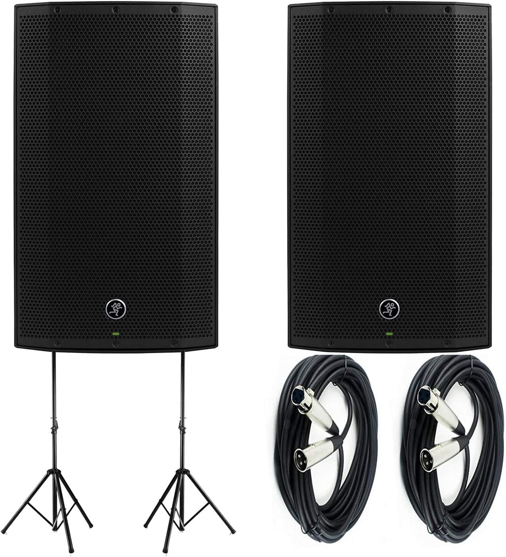 1300W 15 Powered Loudspeaker Pair with Speaker Stand and XLR Cable C26060