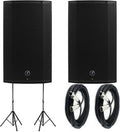 1300W 15 Powered Loudspeaker Pair with Speaker Stand and XLR Cable C26060