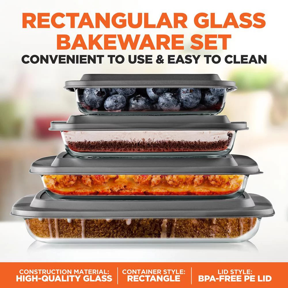 Glass Bakeware Set with PE Lid G927