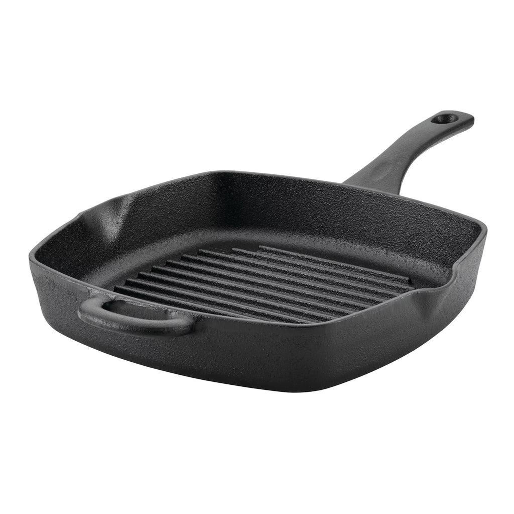 10 Inch Black Cast Iron Grill Pan Y575