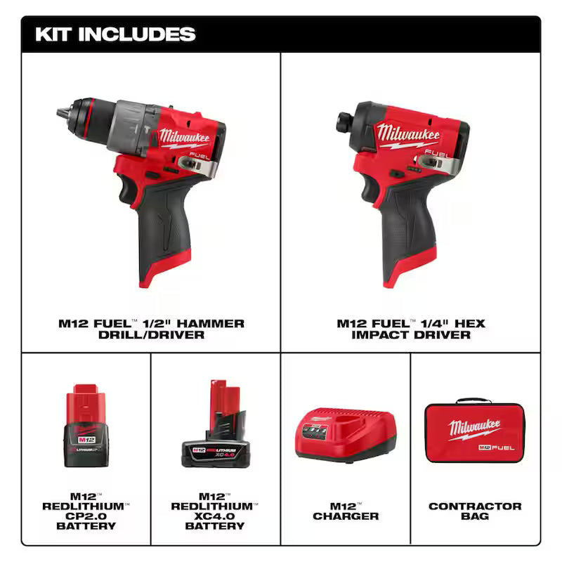 12V Lithium-Ion Brushless Cordless Hammer Drill/Impact Driver Combo Kit W84900