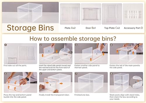 4-Tier Stackable Clear Plastic Storage Bins with Lid K23287