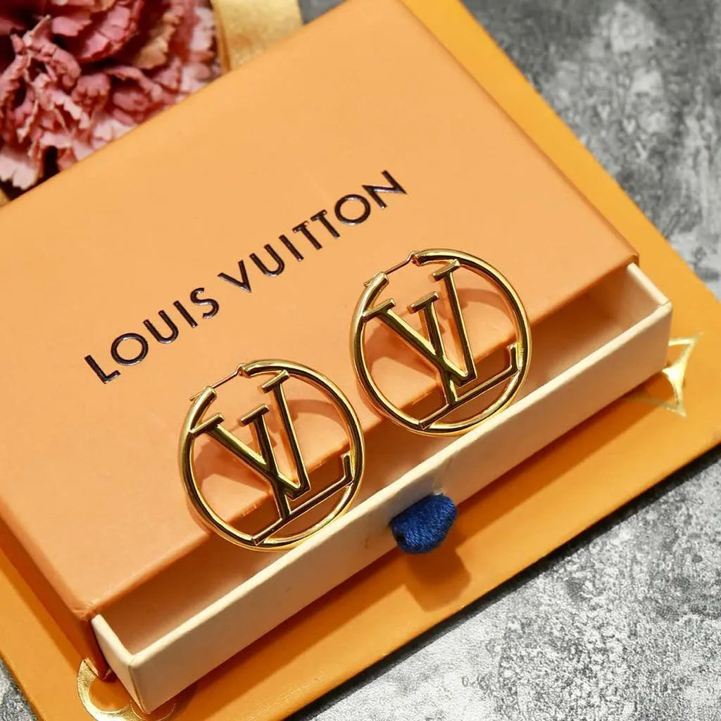 Hoop Earrings Gold Metal T86894