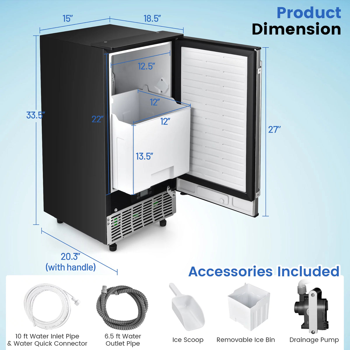 Built-in Ice Maker 80lbs/Day E157