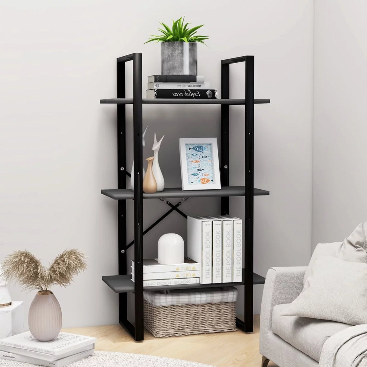 Storage Shelf Gray Engineered Wood L487