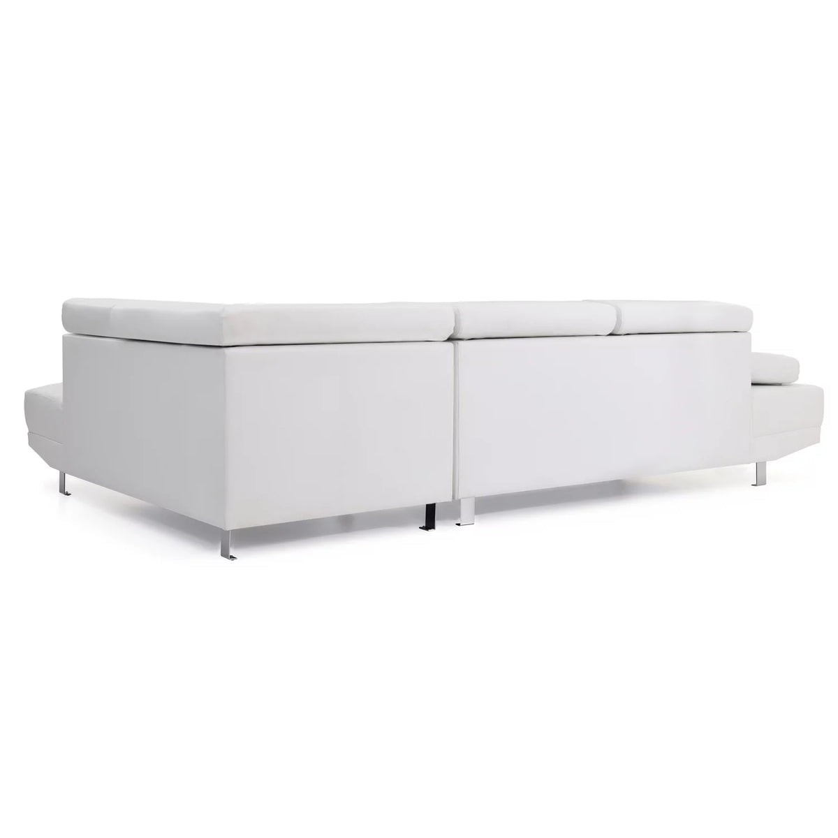 White Faux Leather Sectional X291593