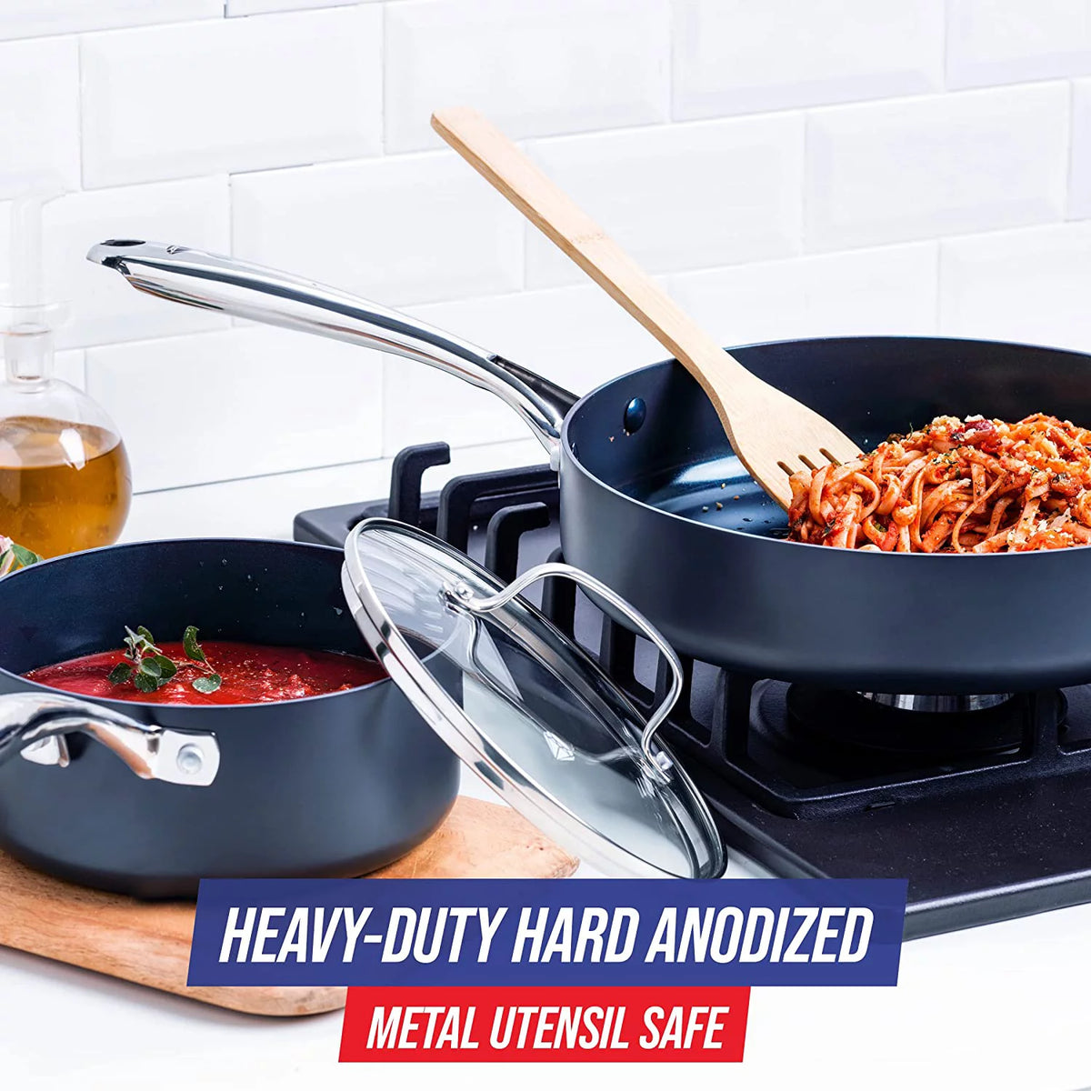 Blue Diamond Hard Anodized Ceramic Nonstick 10-Piece Cookware Set Y4716